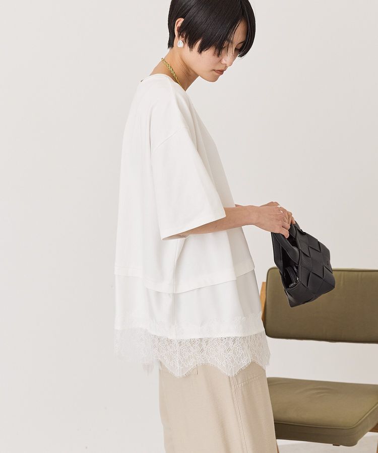 AMERICAN HOLIC「レースドッキングTシャツ」|Tシャツ・カットソー|