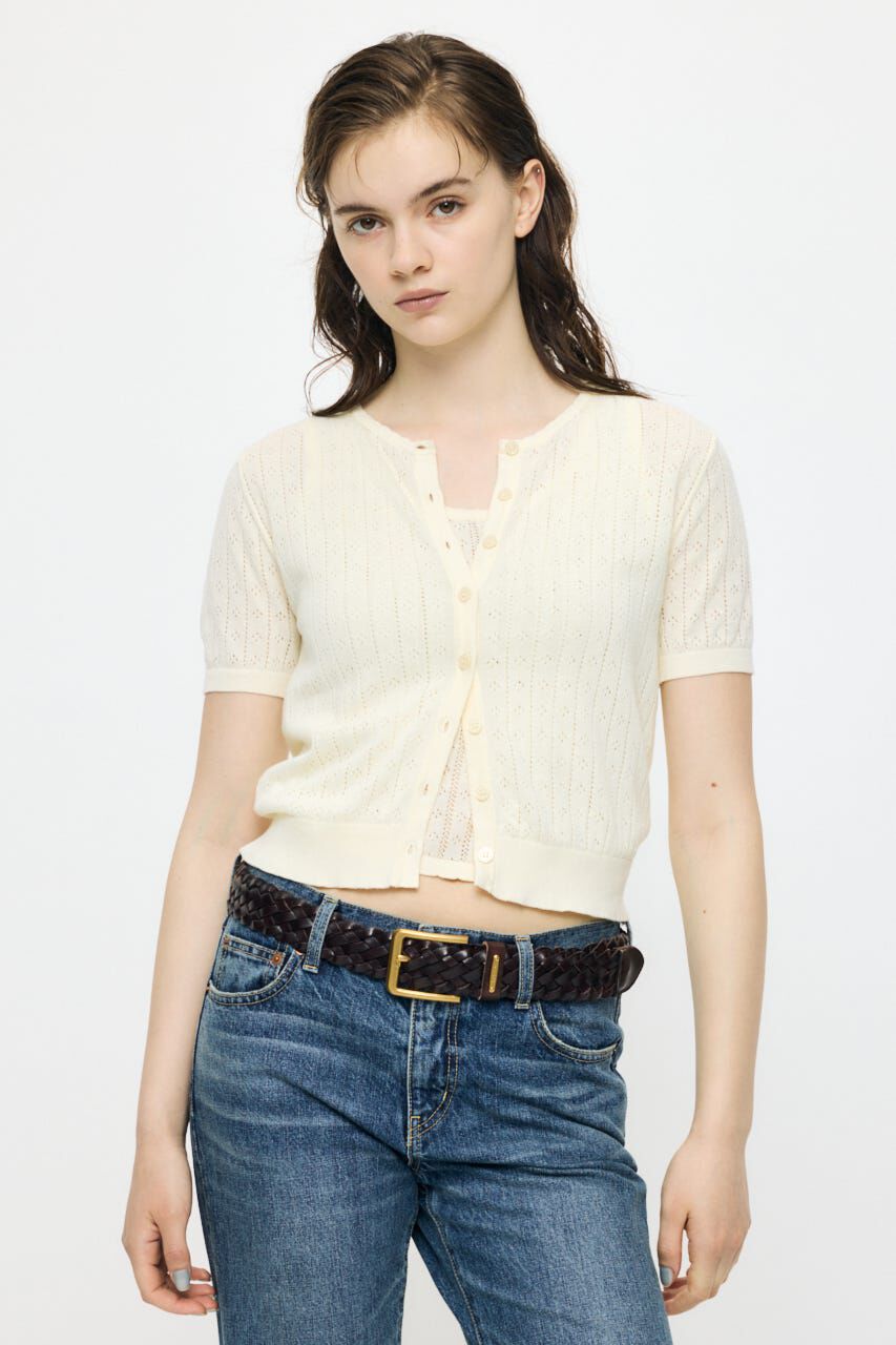 MOUSSY「EYELET KNIT カーディガン」|ニット・セーター|IVOY3