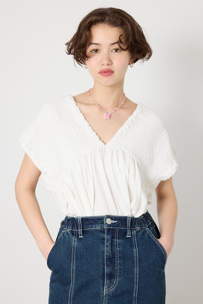 RODEO CROWNS「シャーリングトップス」|Tシャツ・カットソー|O/WHT1
