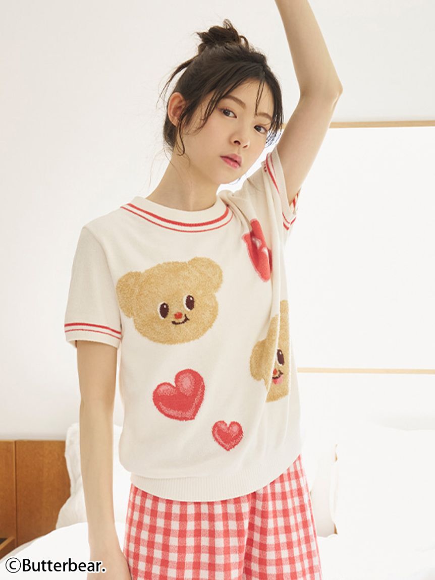 SNIDEL HOME「【WEB限定】【セット商品】【BUTTERBEAR】ニットプルオーバー＆ニットショートパンツSET」|ルームウェア|