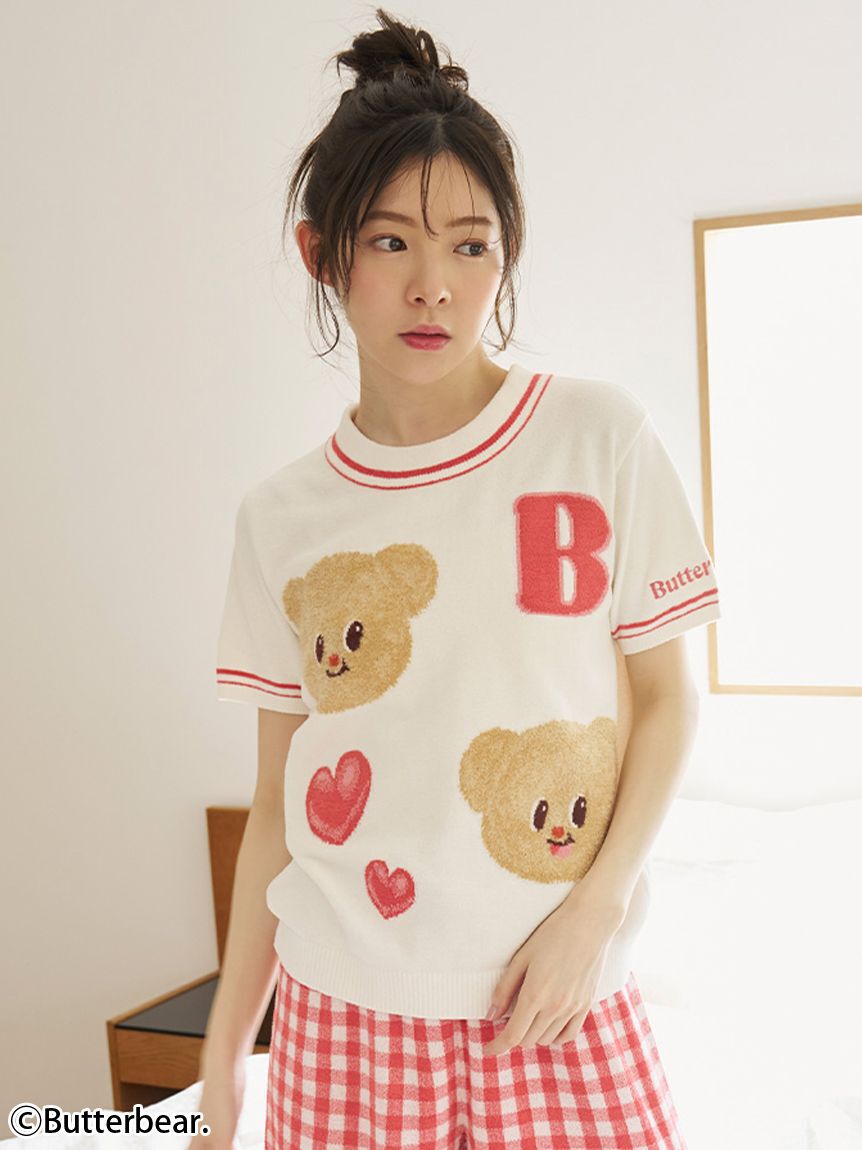 SNIDEL HOME「【WEB限定】【セット商品】【BUTTERBEAR】ニットプルオーバー＆ニットショートパンツSET」|ルームウェア|