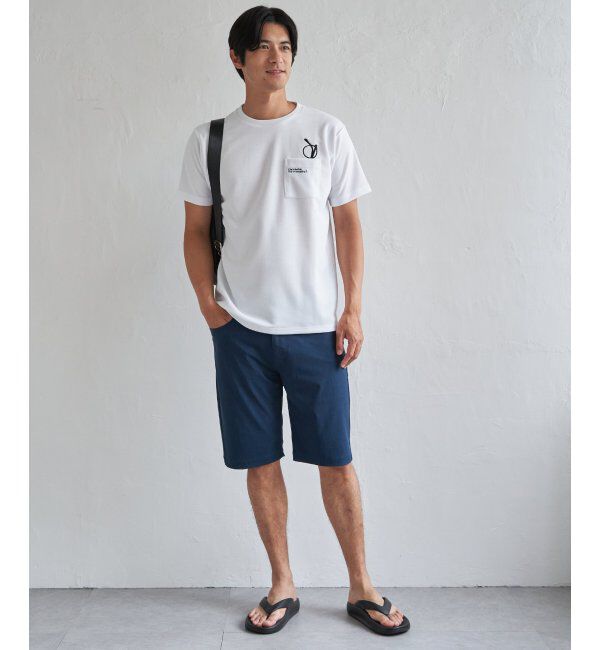 ikka「冷感ポンチメガネ刺繍ポケT」|Tシャツ・カットソー|