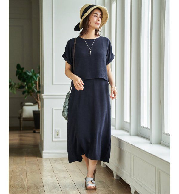 IKKA LOUNGE「【2点セット】冷感ポリウェザー3WAYセット」|ワンピース|ネイビーブルー