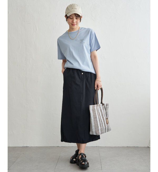 ikka「【接触冷感】裾レイヤードプリントTシャツ」|その他|