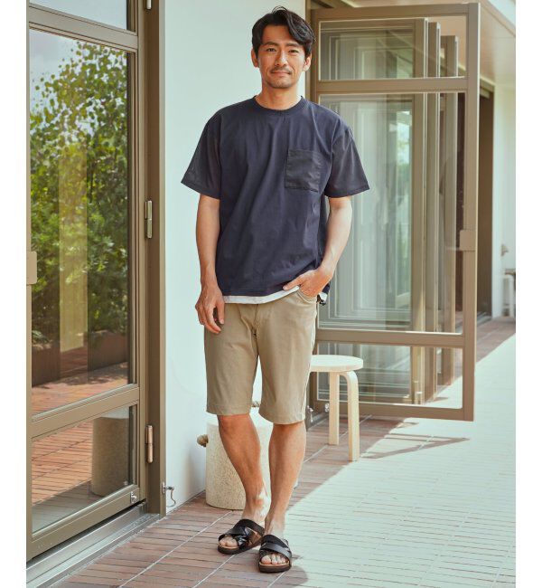 ikka「冷感異素材コンビTシャツ」|Tシャツ・カットソー|