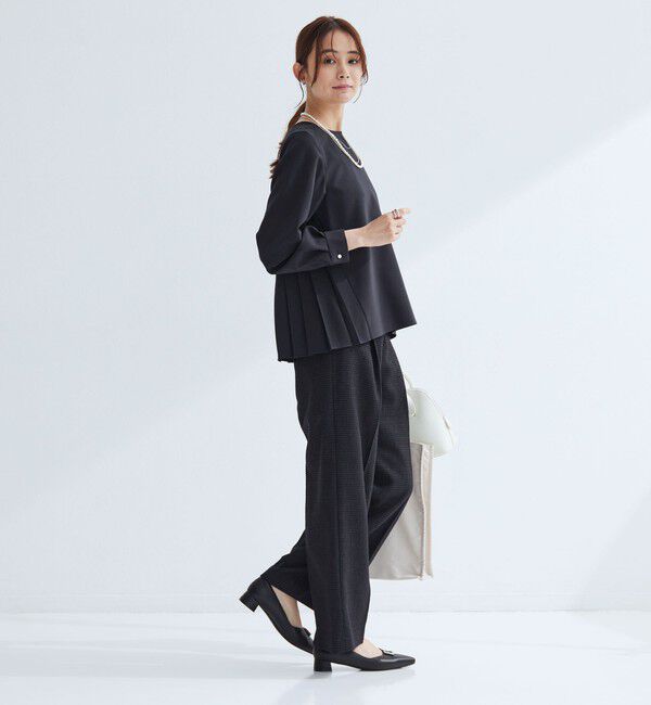UNITED ARROWS green label relaxing「［size SHORTあり］パウドレ プリーツ ブラウス ウォッシャブル ストレッチ」|シャツ・ブラウス|