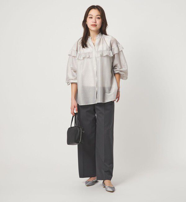 UNITED ARROWS green label relaxing「カールマイヤー ヨーク フリル ブラウス マシンウォッシャブル 通気性」|シャツ・ブラウス|