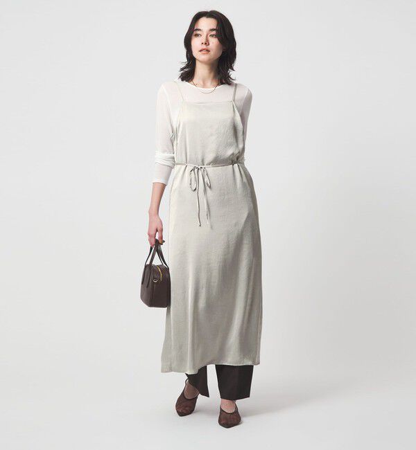 UNITED ARROWS green label relaxing「ライトサテン キャミソール ワンピース」|ワンピース|OFF WHITE