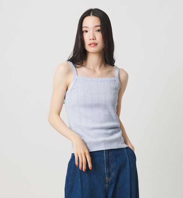 BEAUTY&YOUTH UNITED ARROWS「コットン パターンメッシュ キャミソール」|タンクトップ|LT.BLUE
