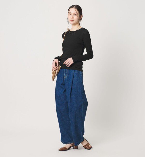 BEAUTY&YOUTH UNITED ARROWS「ハイツイストコットン シアークレープ ロングスリーブTシャツ」|Tシャツ・カットソー|