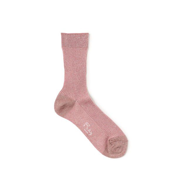 Ray BEAMS 「グリッター リブ ソックス」|ソックス|PINK