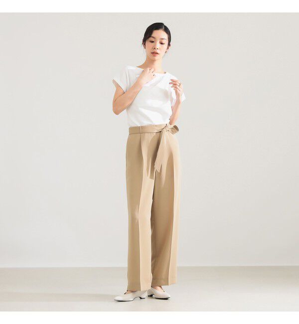Demi-Luxe BEAMS 「【接触冷感・UVカット】アシンメトリー ドレープ プルオーバー」|Tシャツ・カットソー|