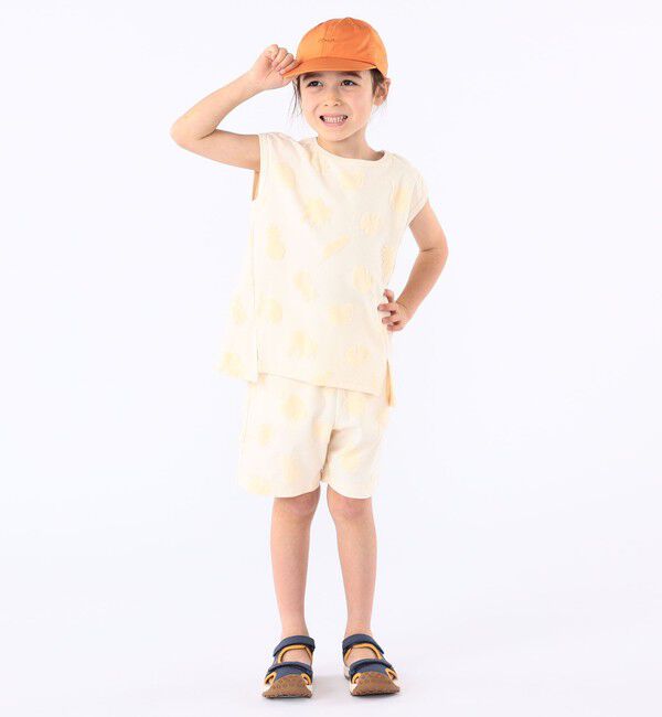 SHIPS KIDS「SHIPS KIDS:100cm～130cm / パイル ジャカード ノースリーブ TEE」|タンクトップ|