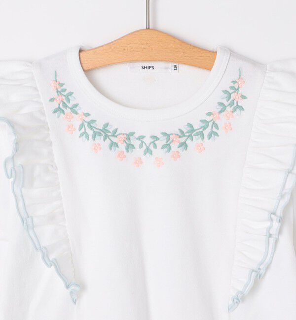 SHIPS KIDS「SHIPS KIDS:140～150cm / ネックフラワー Tシャツ」|Tシャツ・カットソー|
