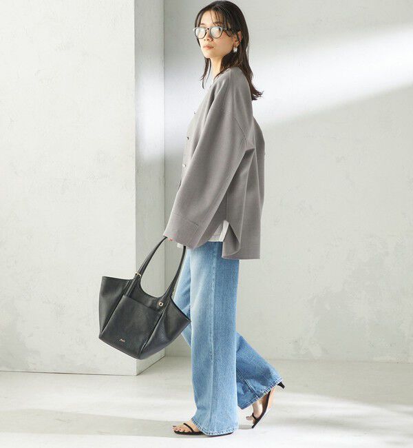 SHIPS for women「〈手洗い可能〉ストレッチ 二重織 リバー 仕立て ノーカラー コート」|その他|