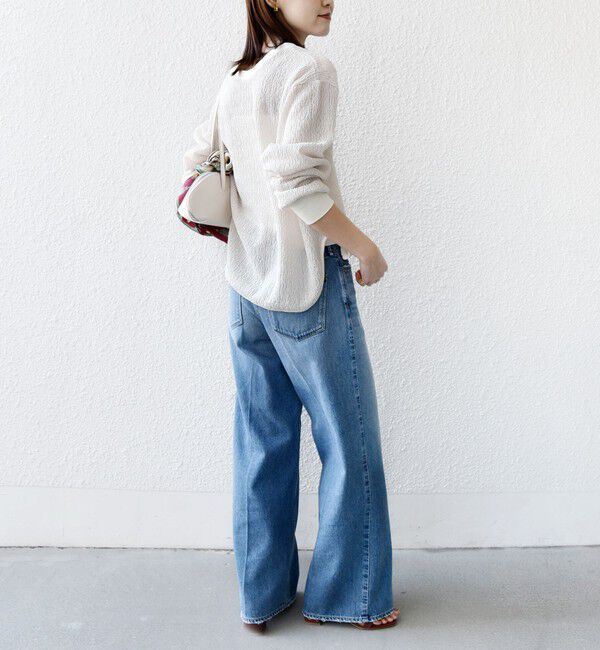 SHIPS for women「【WEB限定】〈手洗い可能〉ウェーブ クレープ ヘンリー 2WAY プルオーバー」|Tシャツ・カットソー|