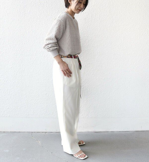 SHIPS for women「【WEB限定】〈手洗い可能〉ウェーブ クレープ ヘンリー 2WAY プルオーバー」|Tシャツ・カットソー|
