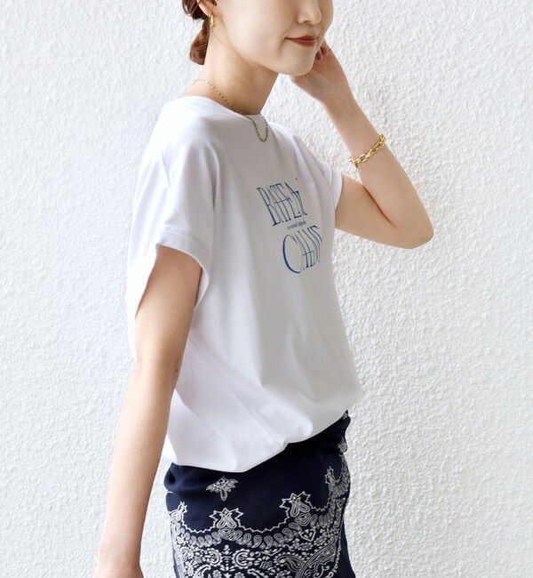 SHIPS for women「　《一部予約》メルティ コットン プリント ロゴ ショート スリーブ Tシャツ」|Tシャツ・カットソー|