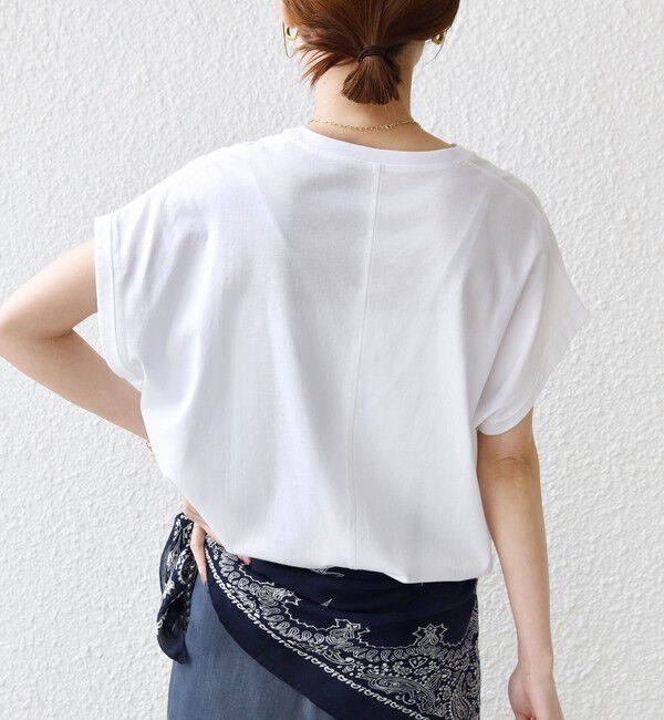 SHIPS for women「　《一部予約》メルティ コットン プリント ロゴ ショート スリーブ Tシャツ」|Tシャツ・カットソー|
