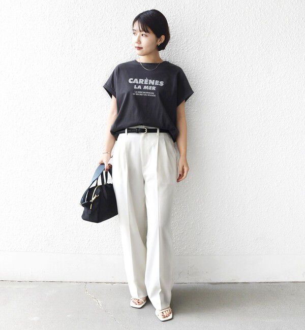 SHIPS for women「　《一部予約》メルティ コットン プリント ロゴ ショート スリーブ Tシャツ」|Tシャツ・カットソー|