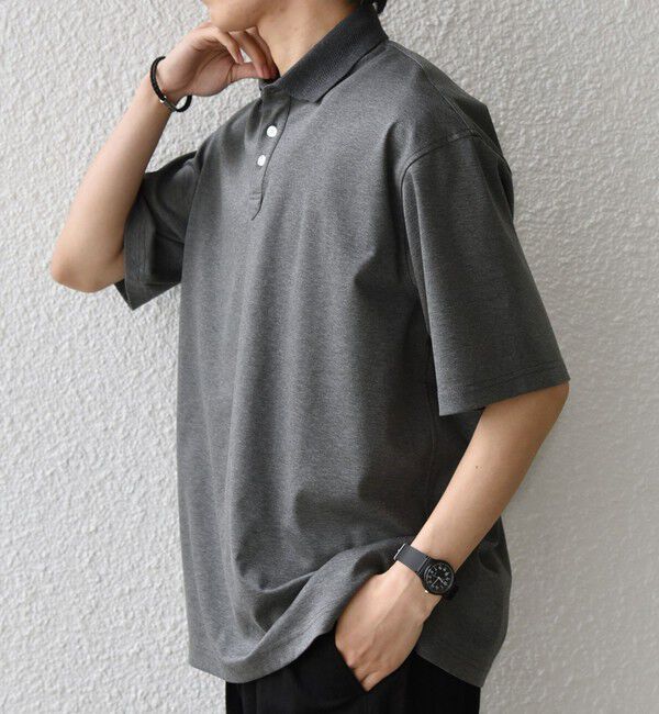 SHIPS any「SHIPS any:〈接触冷感/遮熱/UVカット〉COOL TOUCH スムース デザイン リブ 半袖 ポロシャツ◇」|Tシャツ・カットソー|