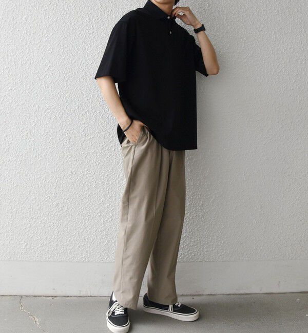 SHIPS any「SHIPS any:〈接触冷感/遮熱/UVカット〉COOL TOUCH スムース デザイン リブ 半袖 ポロシャツ◇」|Tシャツ・カットソー|
