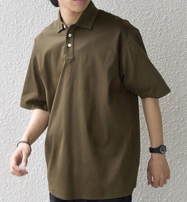 SHIPS any「SHIPS any:〈接触冷感/遮熱/UVカット〉COOL TOUCH スムース デザイン リブ 半袖 ポロシャツ◇」|Tシャツ・カットソー|