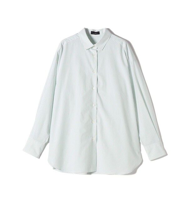 SHIPS for women「SHIPS Primary Navy Label:コットン タイプライター ビッグシャツ 63 85」|シャツ・ブラウス|ライム
