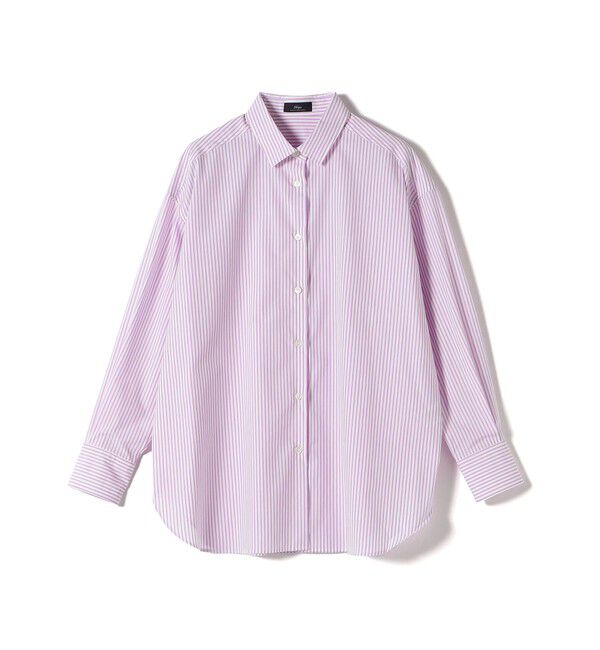 SHIPS for women「SHIPS Primary Navy Label:コットン タイプライター ビッグシャツ 63 85」|シャツ・ブラウス|パープル