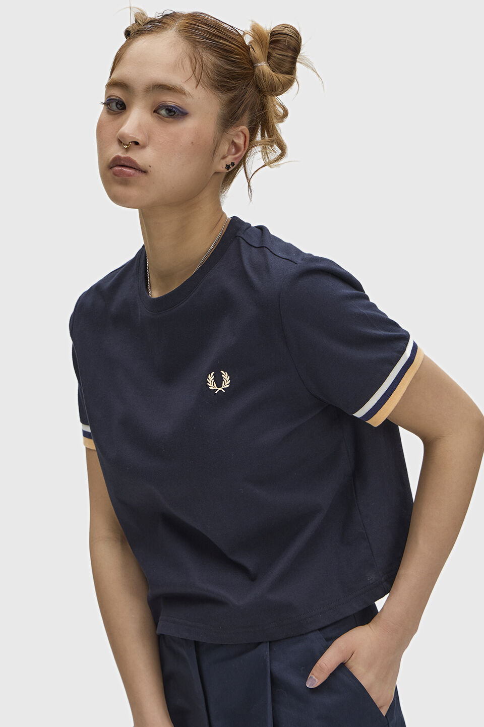 FRED PERRY 「Bold Tipped T-Shirt／ボールドティップラインTシャツ」|Tシャツ・カットソー|NAVY