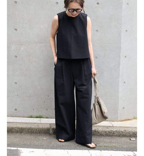 OUTDOOR PRODUCTS Usual Things「コットンサッカーノースリブラウス」|シャツ・ブラウス|