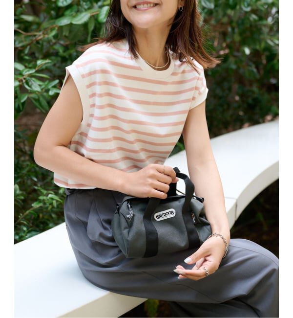 OUTDOOR PRODUCTS Usual Things「コットンボーダーワイドノースリTEE」|Tシャツ・カットソー|