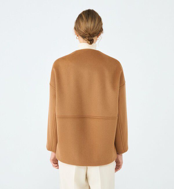 Ballsey「ウールカシミヤビーバー ショートコクーンコート」|ノーカラーコート|