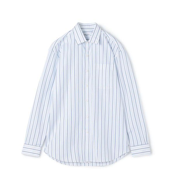 TOMORROWLAND BUYING WEAR「Salvatore Piccolo コットンストライプ セミワイドカラーロングスリーブシャツ」|シャツ・ブラウス|62 ブルーストライプ