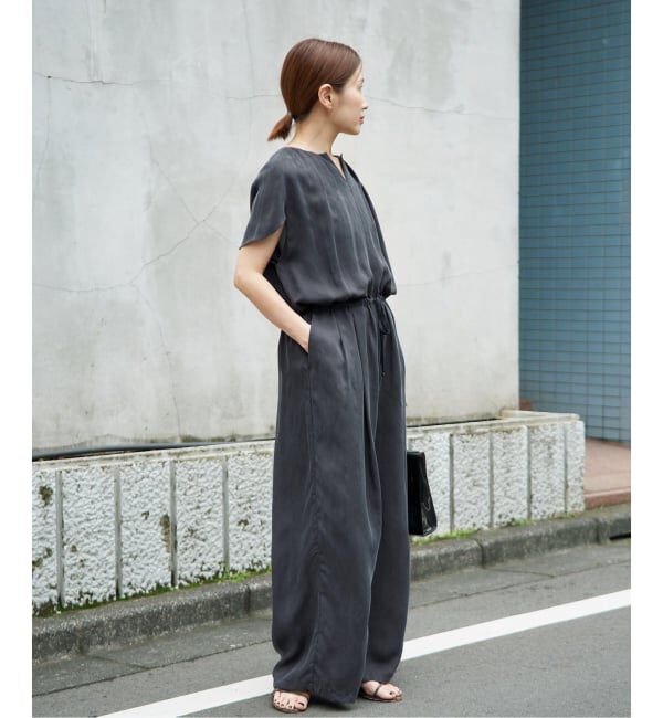 IENA「《接触冷感/手洗い可》キュプラオーバーフレンチオールインワン」|オールインワン|
