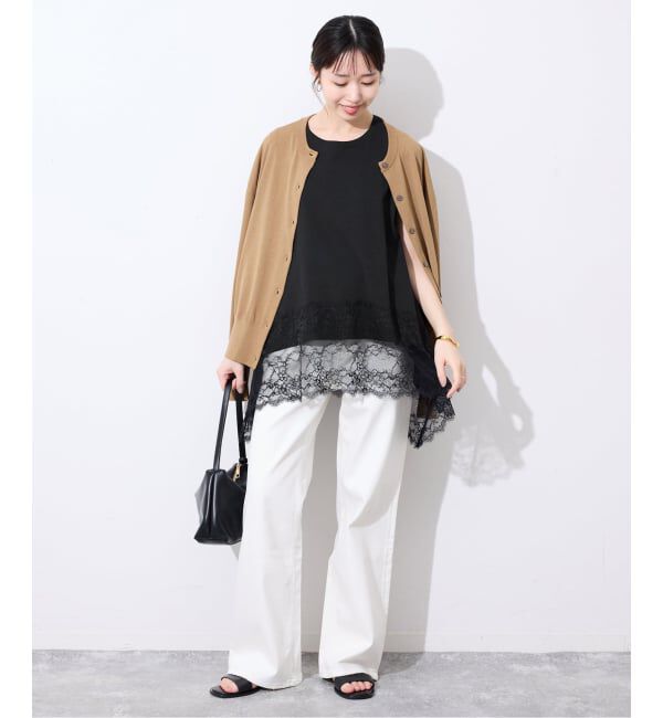 SLOBE IENA「《追加》レースコンビノースリカットソー」|Tシャツ・カットソー|
