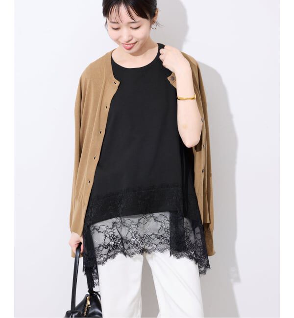 SLOBE IENA「《追加》レースコンビノースリカットソー」|Tシャツ・カットソー|