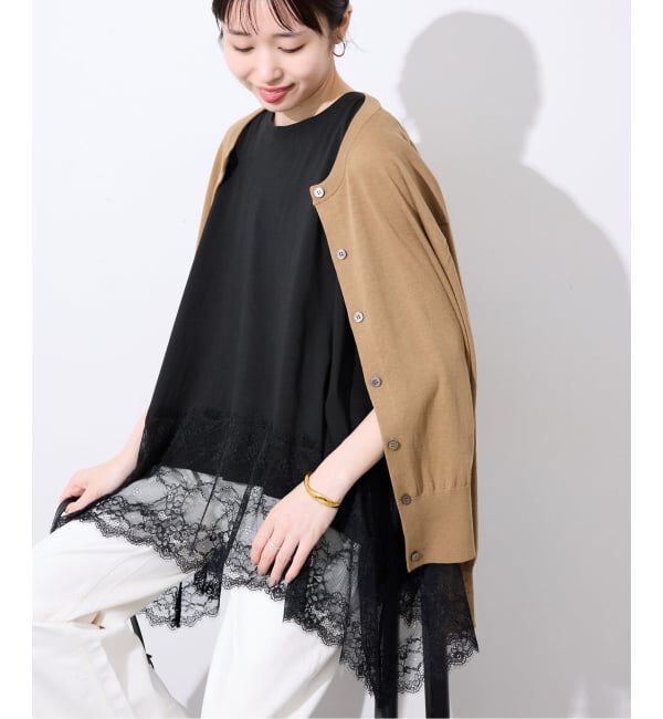 SLOBE IENA「《追加》レースコンビノースリカットソー」|Tシャツ・カットソー|