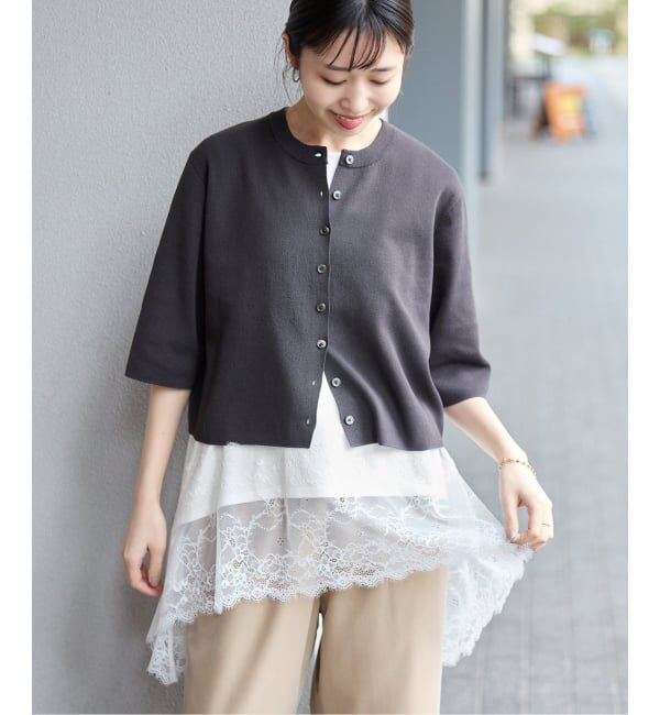 SLOBE IENA「《追加》レースコンビノースリカットソー」|Tシャツ・カットソー|