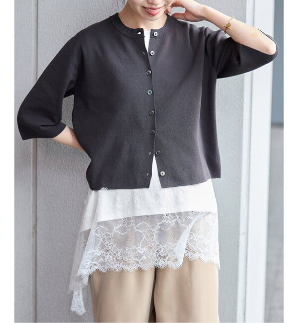 SLOBE IENA「《追加》レースコンビノースリカットソー」|Tシャツ・カットソー|