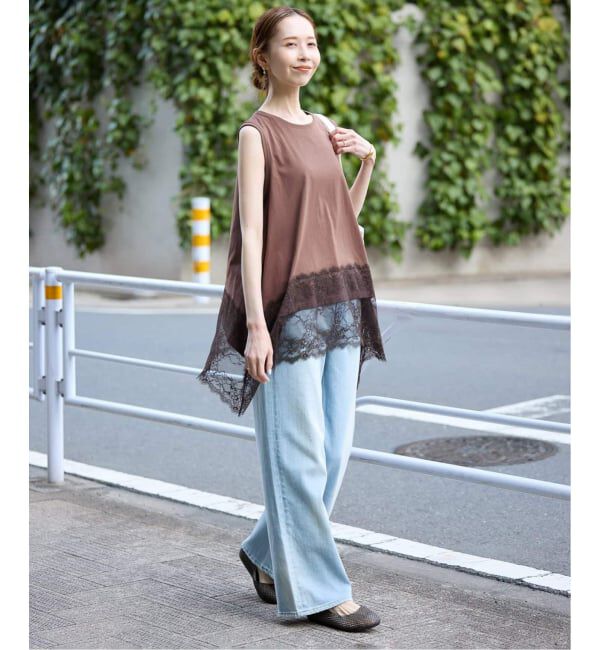 SLOBE IENA「《追加》レースコンビノースリカットソー」|Tシャツ・カットソー|