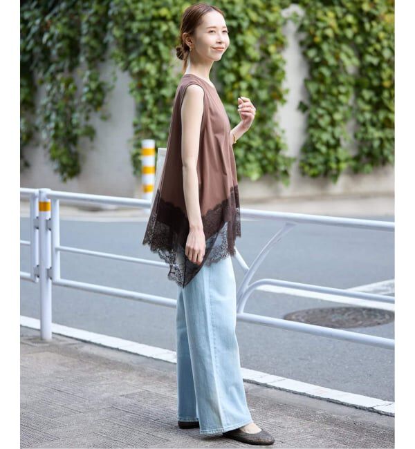 SLOBE IENA「《追加》レースコンビノースリカットソー」|Tシャツ・カットソー|