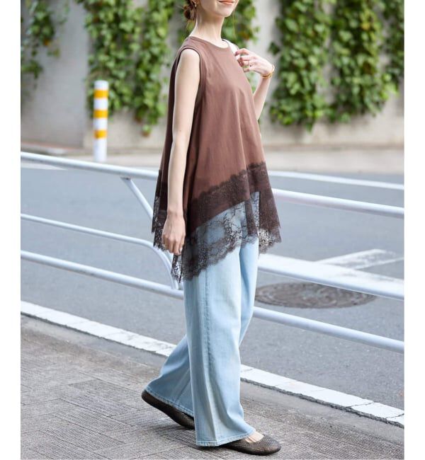 SLOBE IENA「《追加》レースコンビノースリカットソー」|Tシャツ・カットソー|