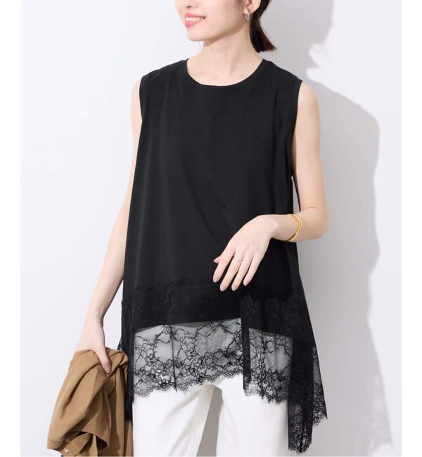 SLOBE IENA「《追加》レースコンビノースリカットソー」|Tシャツ・カットソー|