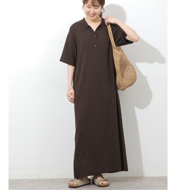 JOURNAL STANDARD relume「［接触冷感 / UVカット］クールヤーンサマーニットポロシャツワンピース」|ワンピース|ブラウン