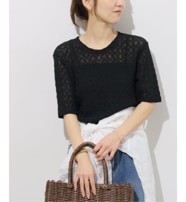 JOURNAL STANDARD relume「ストレッチラッセルレースプルオーバー」|Tシャツ・カットソー|ブラック