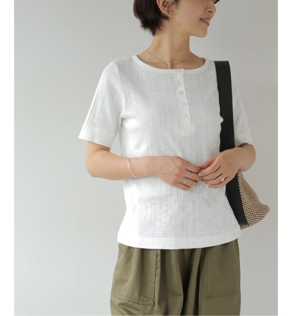 JOURNAL STANDARD relume「ヘンリーネックランダムリブTシャツ」|Tシャツ・カットソー|ホワイト