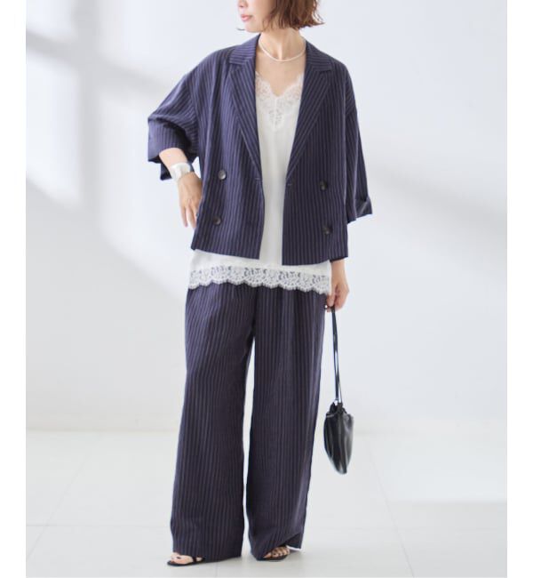 journal standard L'essage「シルクMIXシアー&ストライプジャケット」|テーラードジャケット|