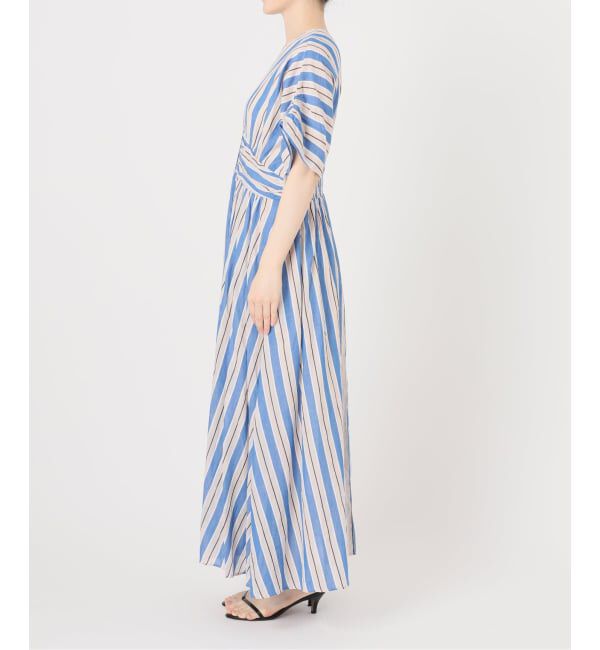 Spick and Span「《WEB限定追加》ne Quittez pas Cotton Voile Stripe Waist Gather Dress」|ワンピース|