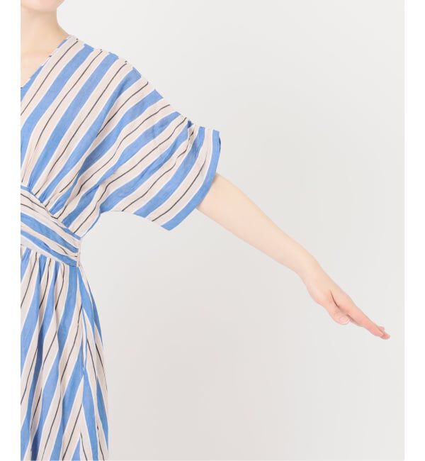 Spick and Span「《WEB限定追加》ne Quittez pas Cotton Voile Stripe Waist Gather Dress」|ワンピース|